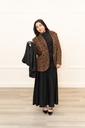 Chic Leopard Print Flocked Oversized Blazer Jacket