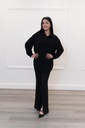 Black Pants with Wide Leg and Pleats