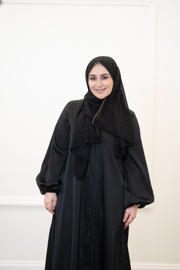 Satin Abaya with Silk 