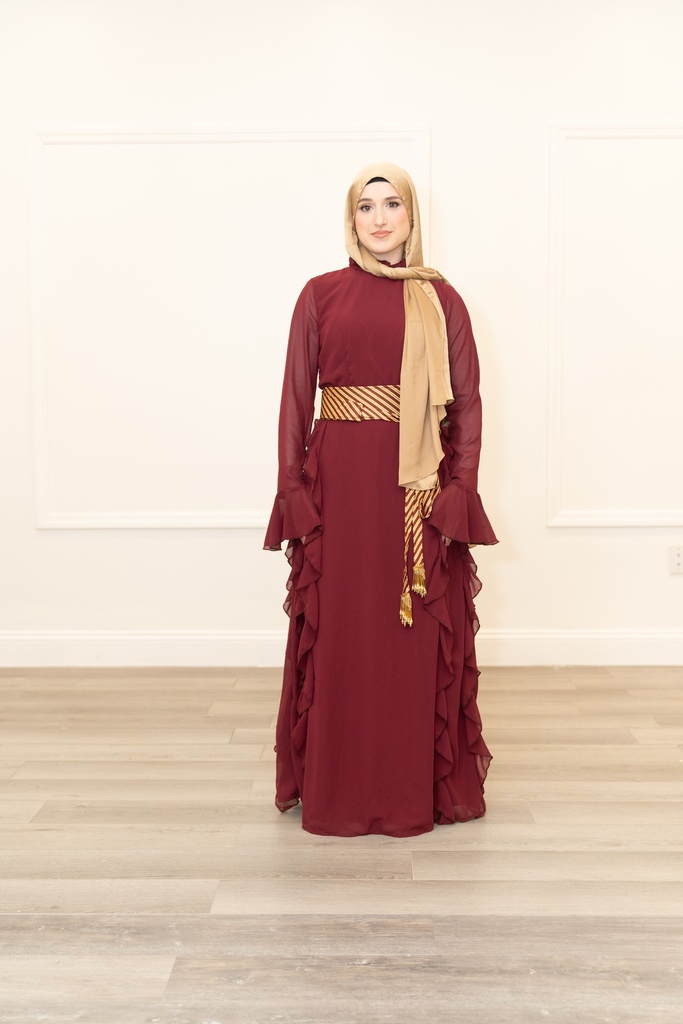 Very check and luxury ruffle dress  full outfit