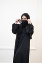 The Shiny Black Collection features Black shawls with a shimmer of silver, gold, or black beads. These shawls are perfect for abayas, formal wear, and dresses.