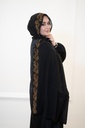The Shiny Black Collection Black shawls with a shimmer of silver, gold, or black beads. Perfect for abayas, formal wear, and dresses.