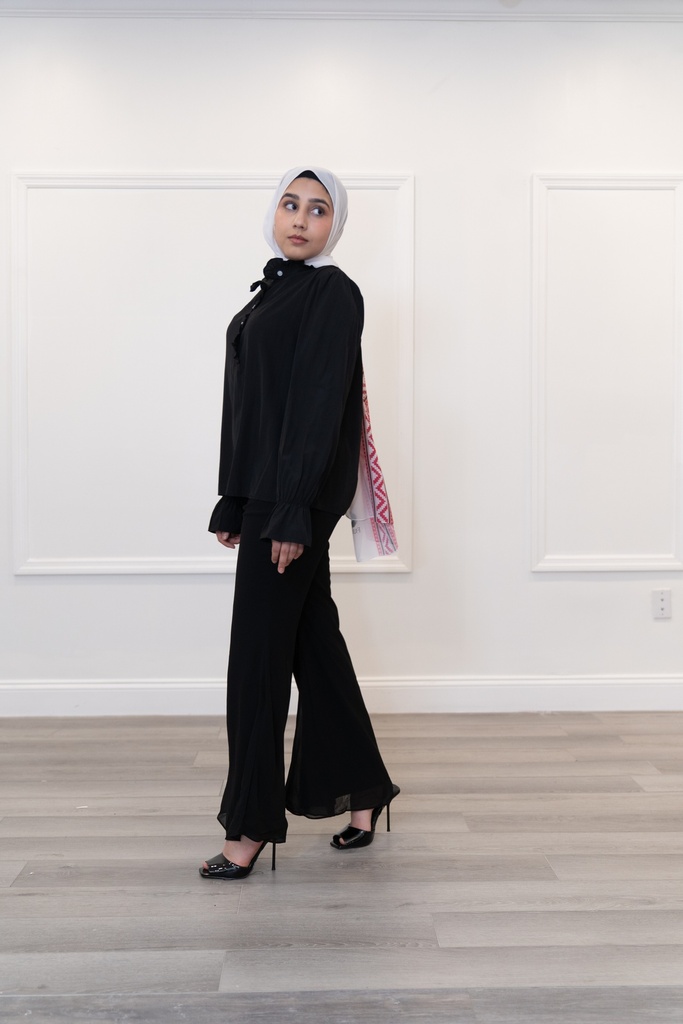 Black Formal Chiffon Pant 