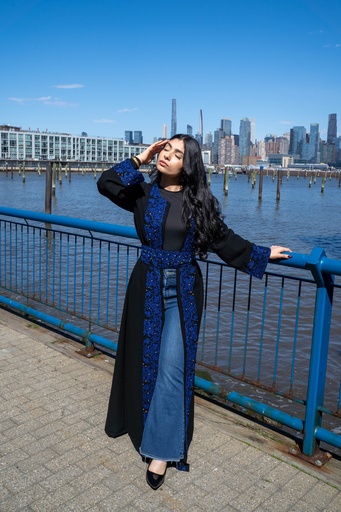 The Lady of the Gathering (The Unique Palestinian Abaya) Blue