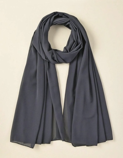 Dark Grey Chiffon Scarf