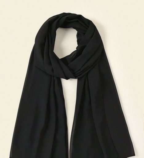 Black Chiffon Scarf 