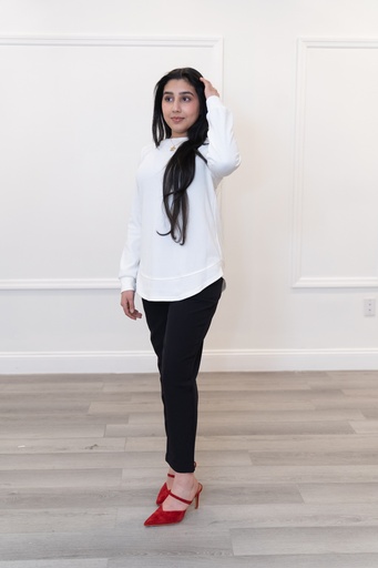 Off White Elegant Modesty Blouse 